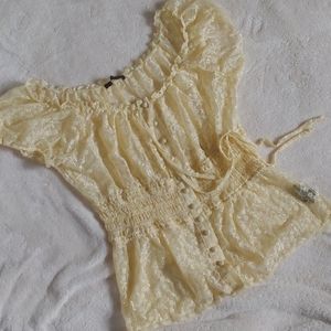 Yellow floral lacy top